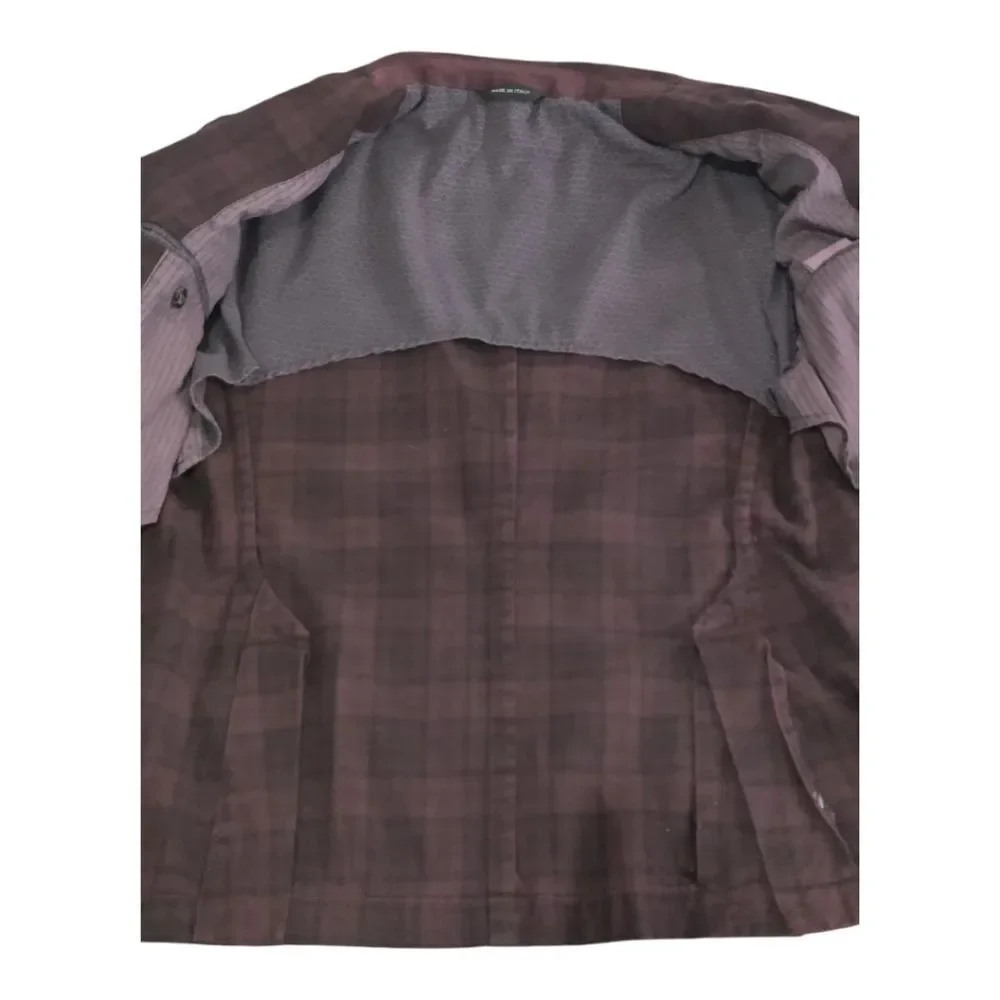 Classic Brown Checkered Men's Blazer Italy IT52 US 42R
